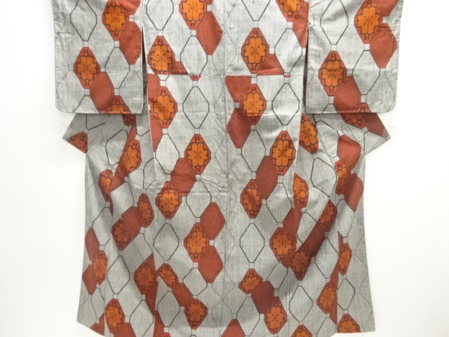 蜀江文織り出し手織り紬着物